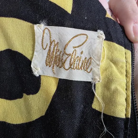 Vintage 60s Miss Elaine Mod Floral Wide Leg Jumpsuit ILGWU USA, sz Small - Picture 8 of 8